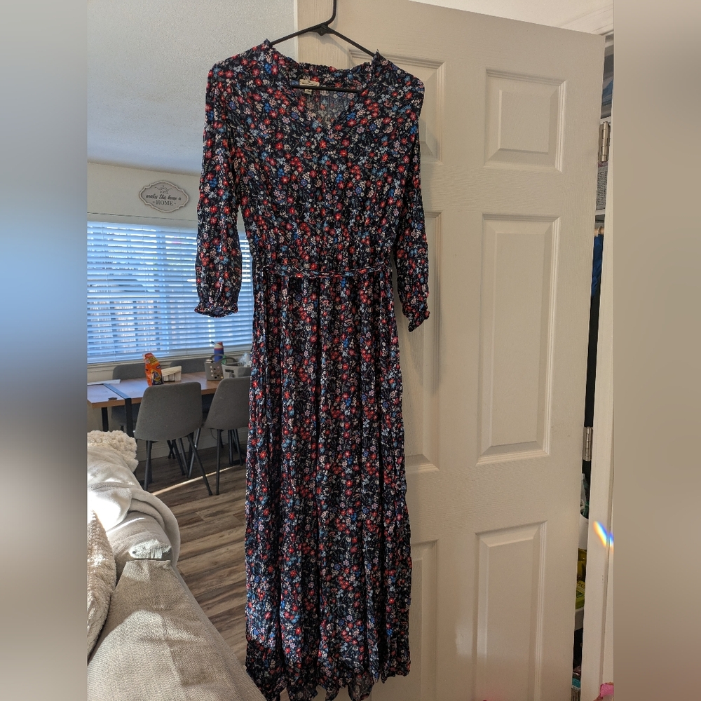 Mason & Belle Women's M Multicolor Floral Prints Marielle Maxi Cottagecore Dress